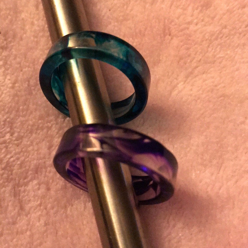 Teal. Purple. Smokey swirl Resin Epoxy Jewelry